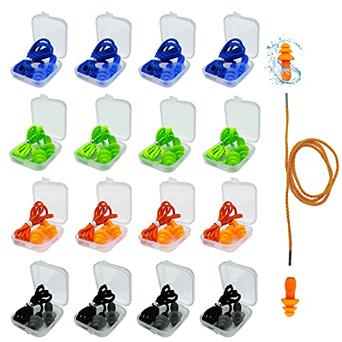 Ear Plugs for Sleeping Noise Canceling, 16 Pairs Reusable Ear Plugs Soft Sili...