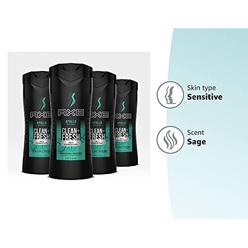 AXE Body Wash for Long Lasting Freshness Apollo Sage & Cedarwood Men's Body W...