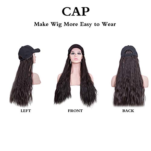 AynnQueen Baseball Cap with Hair Extensions for Women Adjustable Hat with Syn...