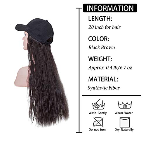 AynnQueen Baseball Cap with Hair Extensions for Women Adjustable Hat with Syn...
