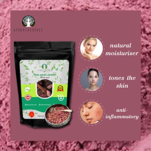 AYURVEDASHREE Rose Petals Powder 200 Gm | Rosa centifolia Natural Face Packs ...