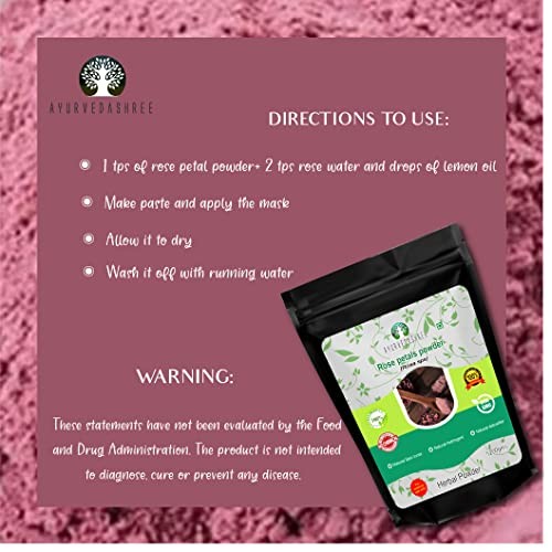 AYURVEDASHREE Rose Petals Powder 200 Gm | Rosa centifolia Natural Face Packs ...