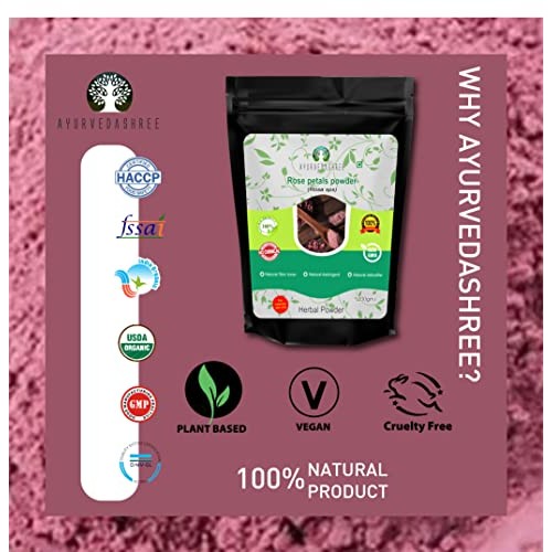 AYURVEDASHREE Rose Petals Powder 200 Gm | Rosa centifolia Natural Face Packs ...