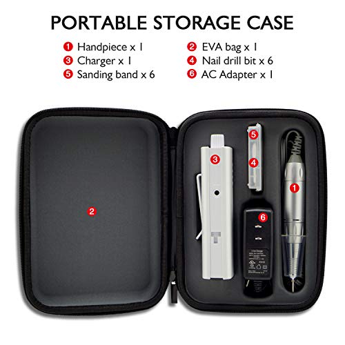 AZ GOGO Efile Nail Drill Machine, 30000 rpm Professional Portable Nail Drill ...