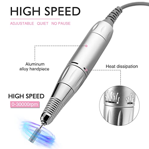 AZ GOGO Rechargeable Nail Drill Machine for Acrylic Nails, 30000RPM Professio...