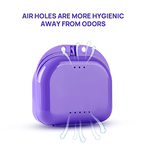 AZDNET 2 Pack Dental Orthodontic Retainer Case with Vent Holes, Invisiline Ca...