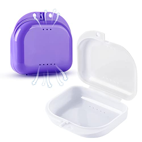 AZDNET 2 Pack Dental Orthodontic Retainer Case with Vent Holes, Invisiline Ca...