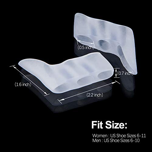 Toe Spacers, Pinkie Toe Separators Straightener with 3 Loops for Curled Toes ...