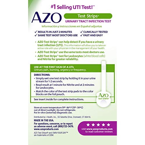 AZO Urinary Tract Infection (UTI) Test Strips, Accurate Results in 2 Minutes,...