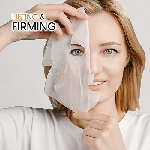 AZURE 24K Gold & Caviar Luxury Firming Facial Sheet Mask - Smoothing, Hydrati...