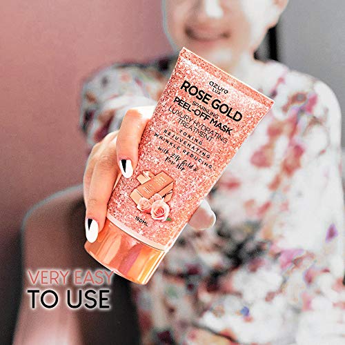 AZURE Rose Gold Luxury Sparkling Hydrating Peel Off Face Mask – Anti Aging, T...