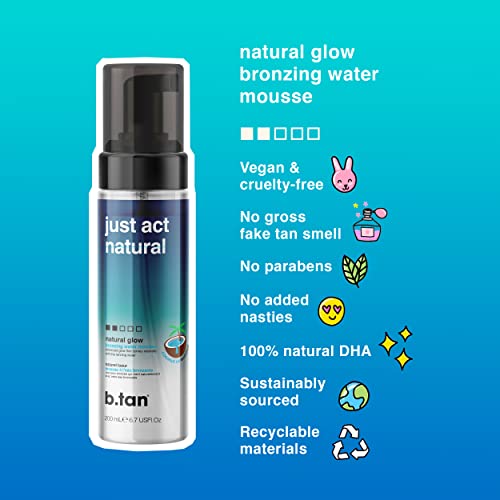 b.tan Bronzer Free Self Tanner | Just Act Natural Sunless Tanner Water - For ...