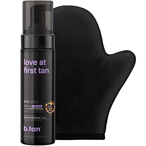 b.tan Dark Self Tanner Kit | Love at First Tan Bundle - Dark Loving Tan Foam ...