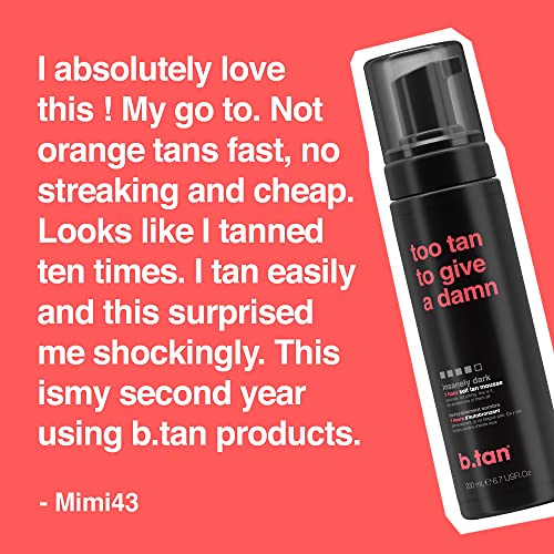 b.tan Insanely Dark Self Tanner | Too Tan To Give A Dam - 100% Natural, Fast,...