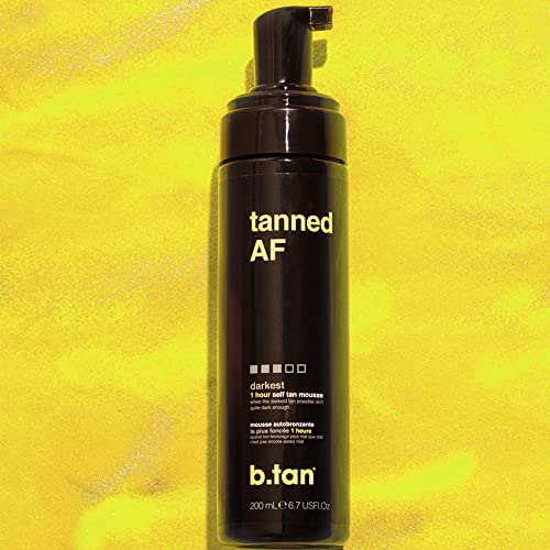 b.tan Self Tanner Mousse - tanned AF - Darkest Sunless Tanner for a 100% Natu...