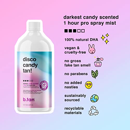 b.tan Spray Tan Solution - Disco Candy Pro Spray Mist, Candy Scented Party Pr...
