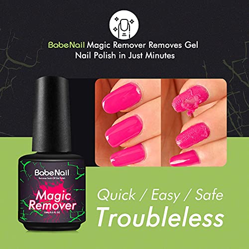 Magic Gel Nail Polish Remover - Babebail Professional Removes Soak-Off Gel Na...