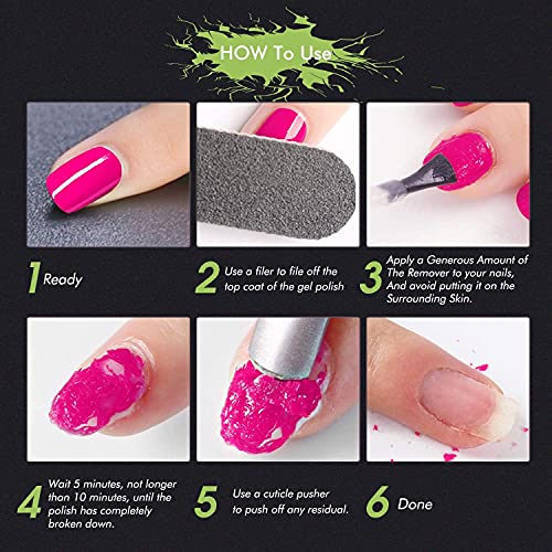 Magic Gel Nail Polish Remover - Babebail Professional Removes Soak-Off Gel Na...
