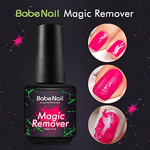 Magic Gel Nail Polish Remover - Babebail Professional Removes Soak-Off Gel Na...