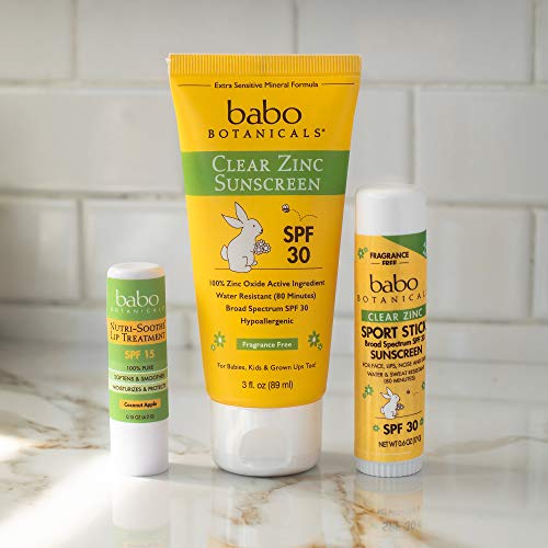Babo Botanicals Zinc Sunscreen Lotion SPF 30 with 100% Mineral Actives, Non-G...