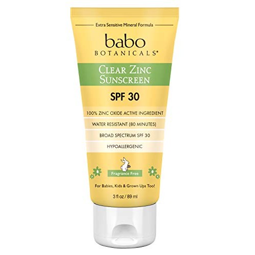 Babo Botanicals Zinc Sunscreen Lotion SPF 30 with 100% Mineral Actives, Non-G...