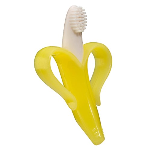 Baby Banana Yellow Banana Infant Toothbrush, Easy to Hold, Made in the USA, T...