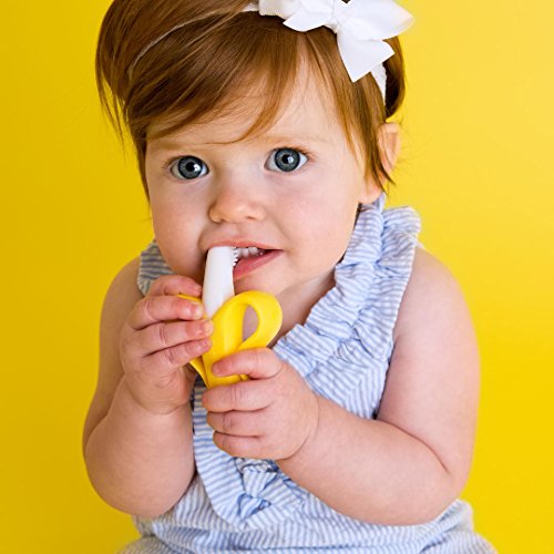 Baby Banana Yellow Banana Infant Toothbrush, Easy to Hold, Made in the USA, T...