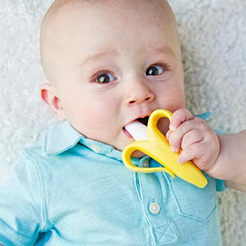 Baby Banana Yellow Banana Infant Toothbrush, Easy to Hold, Made in the USA, T...