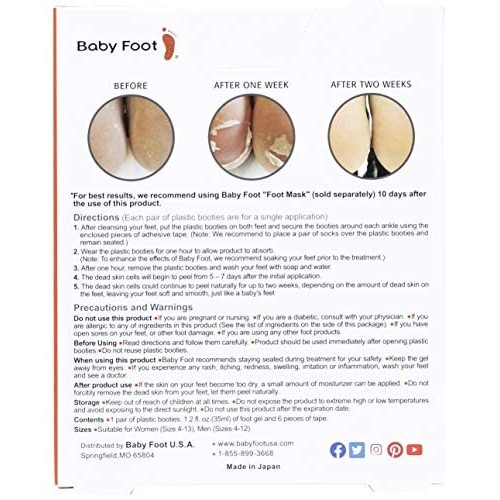 Baby Foot - Original Exfoliant Foot Peel - Repair Rough Dry Cracked Feet and ...