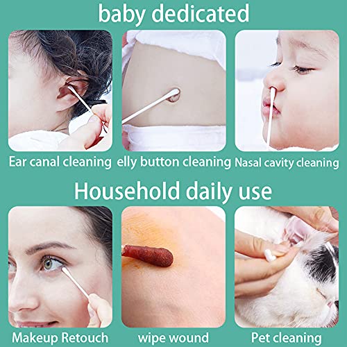 Babyfutur 200Count Baby Cotton Swabs,Double-ended sterile cotton swab， Safet...