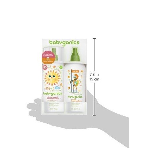 Babyganics 50 SPF Baby Sunscreen Spray and Bug Spray | Octinoxate & Oxybenzon...