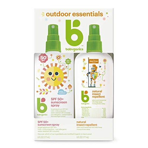 Babyganics 50 SPF Baby Sunscreen Spray and Bug Spray | Octinoxate & Oxybenzon...