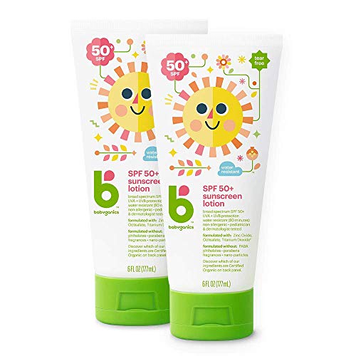Babyganics SPF 50 Baby Sunscreen Lotion UVA UVB Protection | Water Resistant ...
