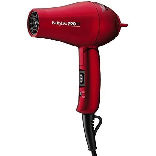 BaBylissPRO TT Tourmaline Titanium Travel Dryer, Red