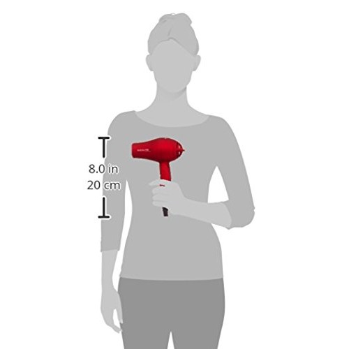 BaBylissPRO TT Tourmaline Titanium Travel Dryer, Red