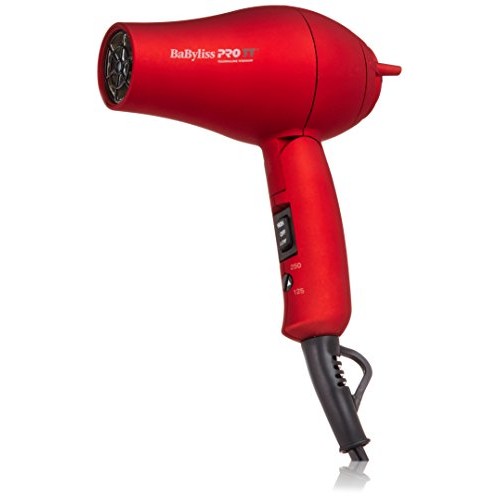 BaBylissPRO TT Tourmaline Titanium Travel Dryer, Red