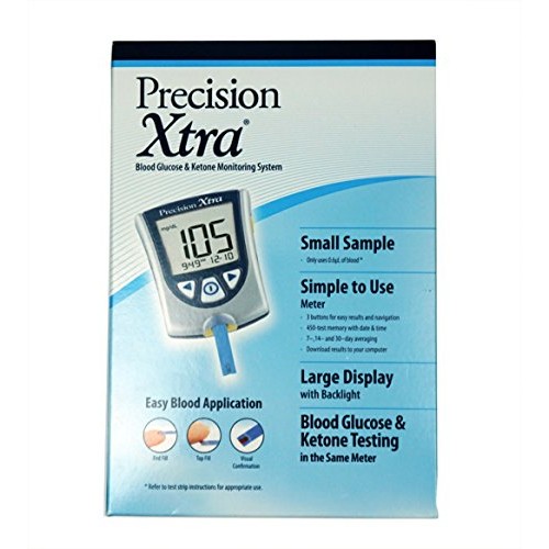 Precision Xtra Blood Glucose and Ketone Monitoring Meter Kit Bundle+10 Precis...