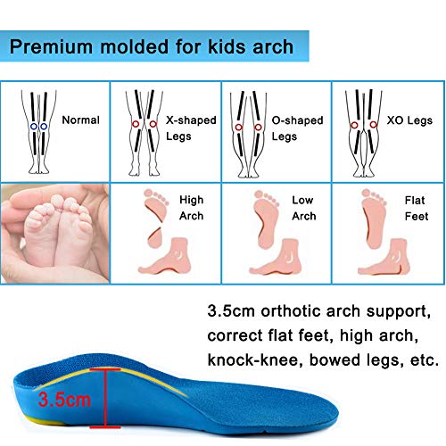 Bacophy Kids Orthotic Arch Support Shoe Insoles, Children Pu Cushioning Inser...