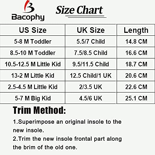 Bacophy Kids Orthotic Arch Support Shoe Insoles, Children Pu Cushioning Inser...