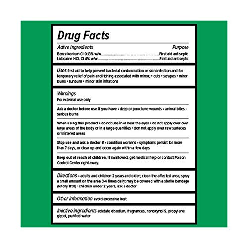 Bactine Max Pain Relieving Cleansing Spray, Maximum Strength First Aid Pain R...