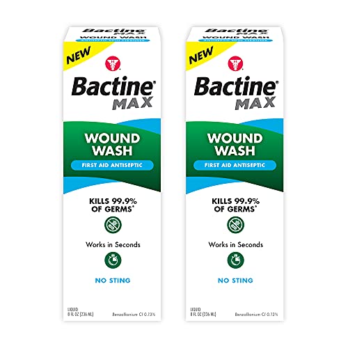 Bactine MAX First Aid Antiseptic Wound Wash, 8 fl oz, 2 Pack