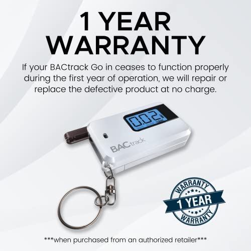 BACtrack Go Keychain Breathalyzer (White) | Ultra-Portable Pocket Keyring Alc...