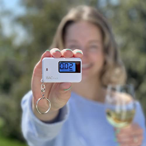 BACtrack Go Keychain Breathalyzer (White) | Ultra-Portable Pocket Keyring Alc...