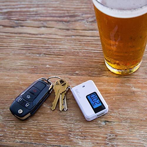 BACtrack Go Keychain Breathalyzer (White) | Ultra-Portable Pocket Keyring Alc...