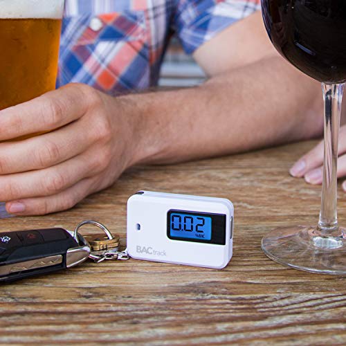 BACtrack Go Keychain Breathalyzer (White) | Ultra-Portable Pocket Keyring Alc...