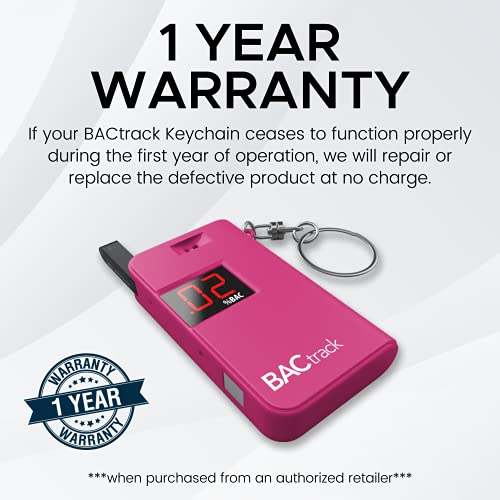 BACtrack Keychain Breathalyzer - Pink (2 Pack) | Ultra-Portable Pocket Keyrin...