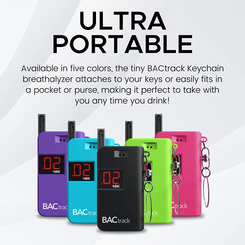 BACtrack Keychain Breathalyzer - Pink (2 Pack) | Ultra-Portable Pocket Keyrin...