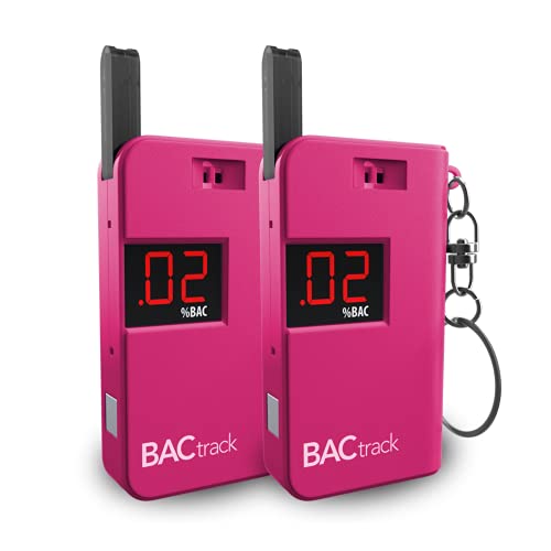 BACtrack Keychain Breathalyzer - Pink (2 Pack) | Ultra-Portable Pocket Keyrin...