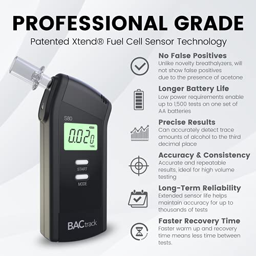 BACtrack S80 Breathalyzer | Professional-Grade Accuracy | DOT & NHTSA Approve...