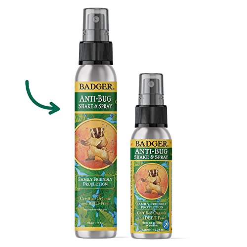 Badger - Anti-Bug Shake & Spray, DEET-Free Natural Bug Spray, Eco-Friendly, C...